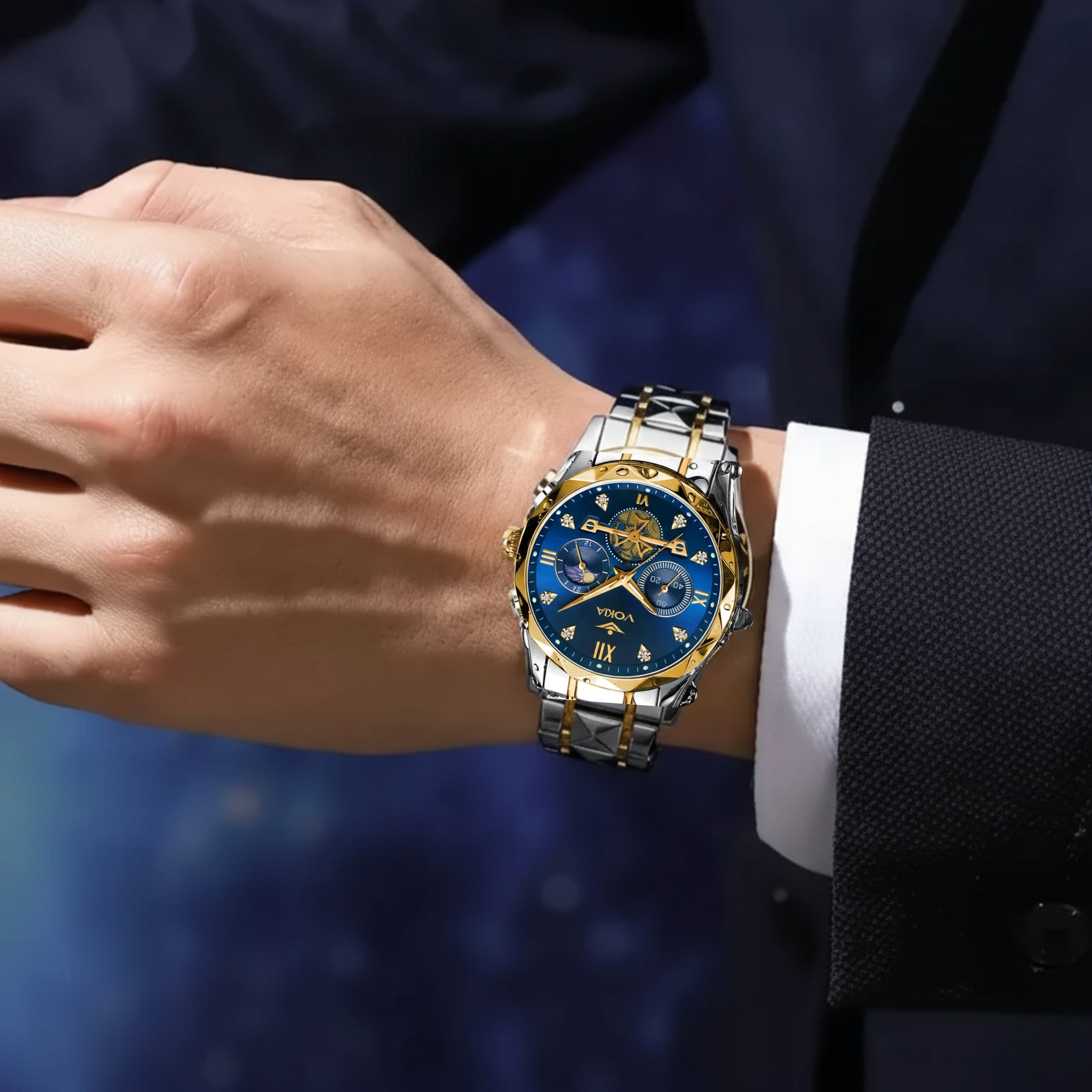 VOKIA Premium Two-Tone Chronograph Watch