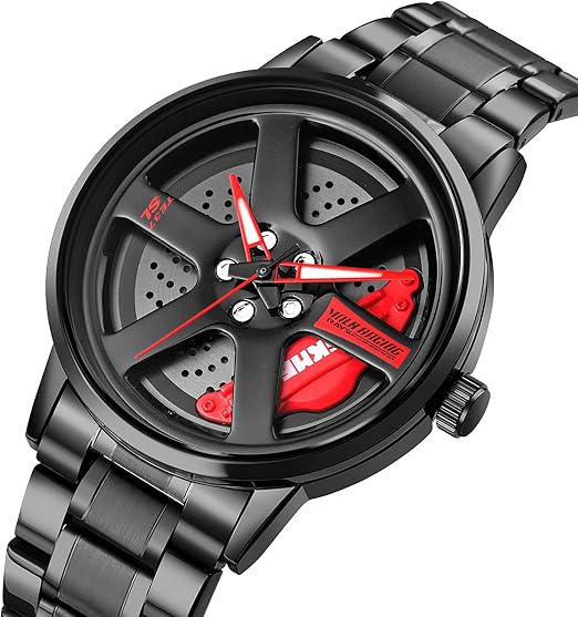 SKMEI  Men Racing Watches rotatable Car Rim Wheel hub Design Sports Watches Stainless Steel Waterproof Watch