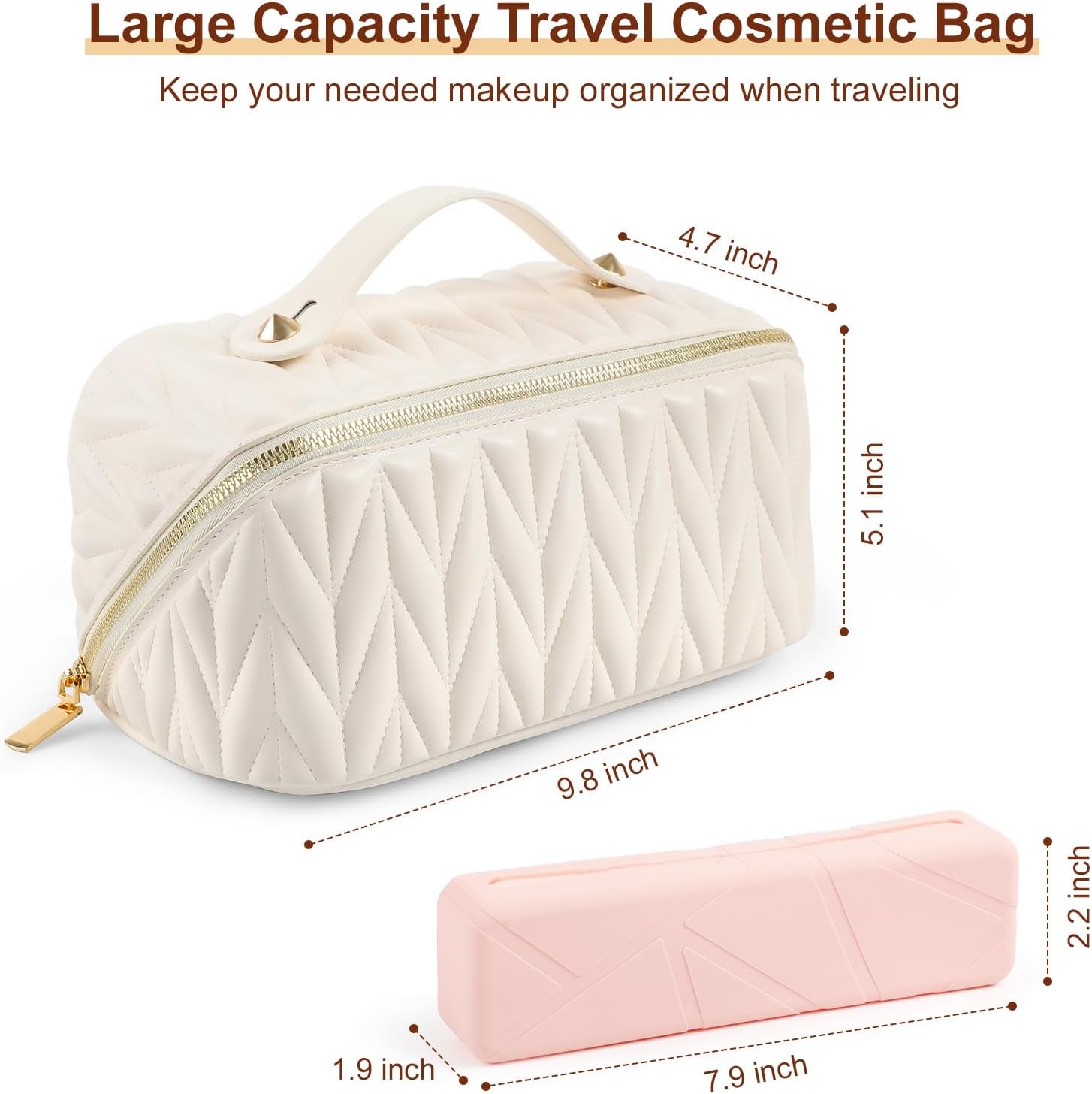 Portable High-grade Elastic Soft Surface Pillow Bag Travel Cosmetics Storage