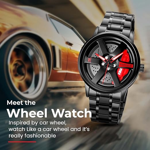 SKMEI  Men Racing Watches rotatable Car Rim Wheel hub Design Sports Watches Stainless Steel Waterproof Watch