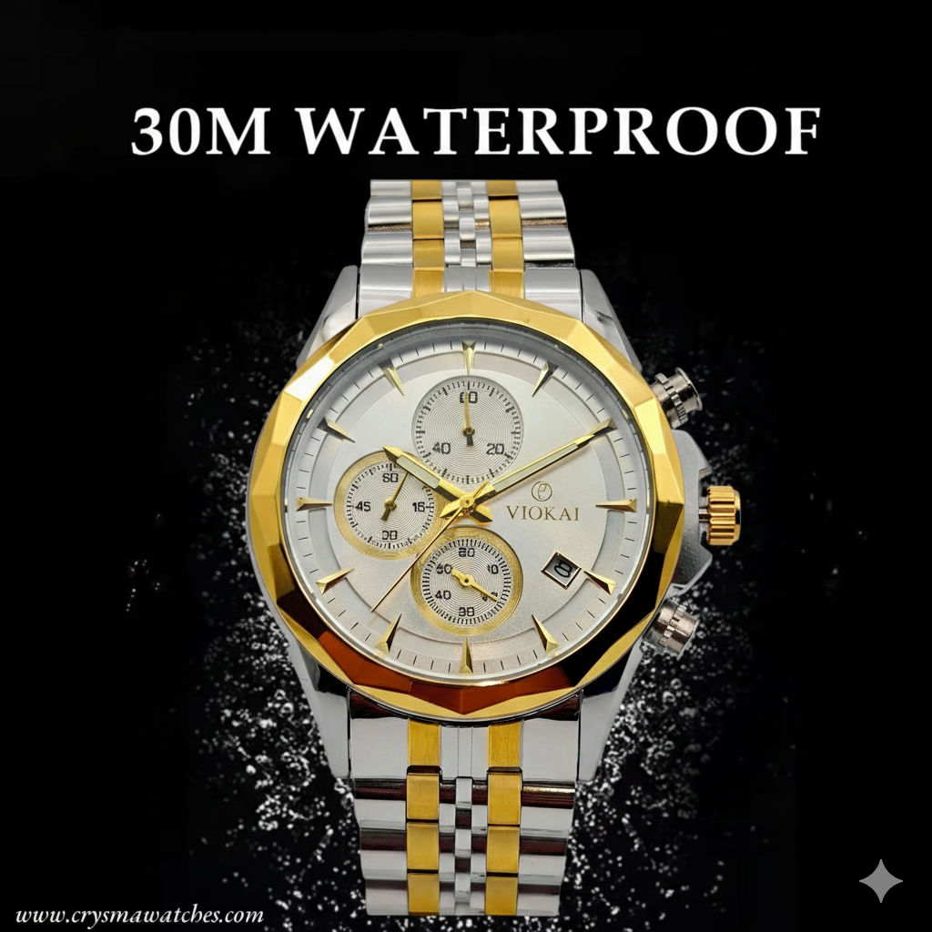 VOKIA Premium Two-Tone Chronograph Watch..