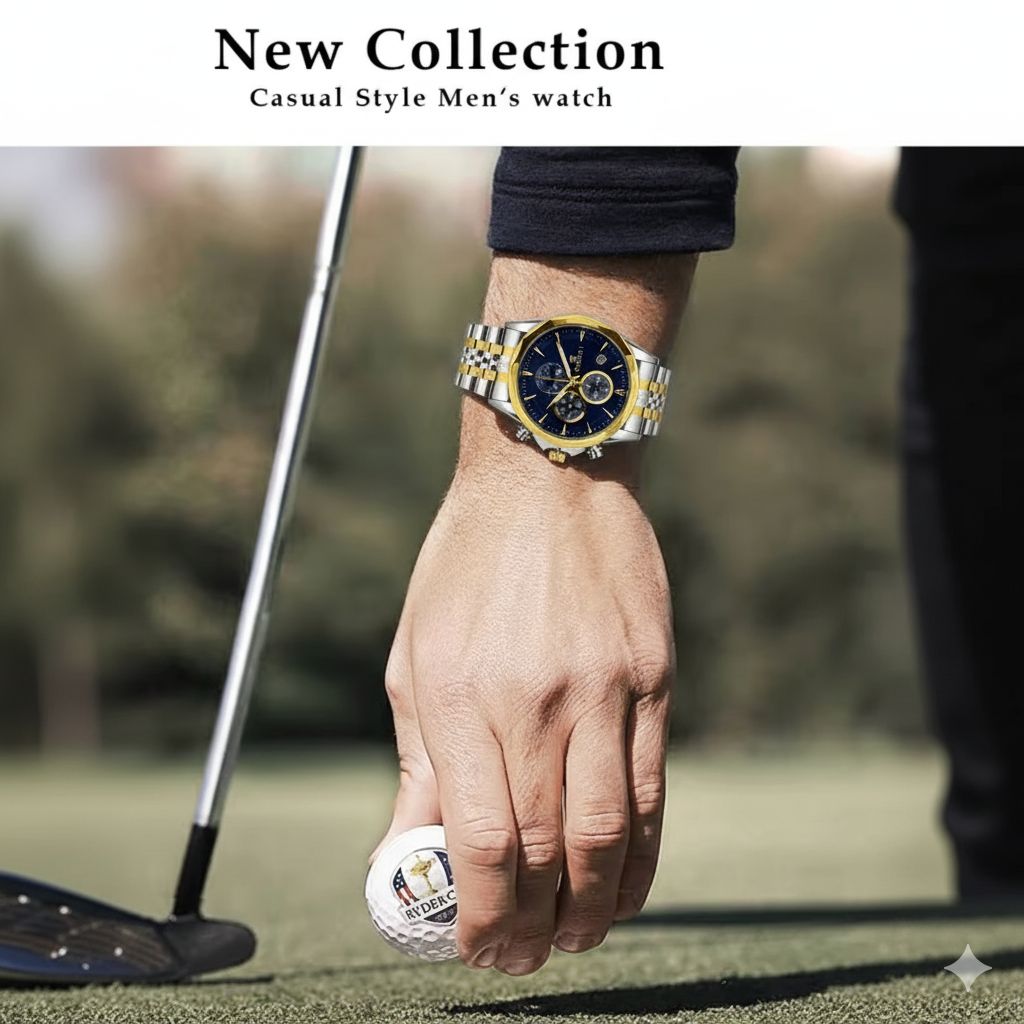 VOKIA Premium Two-Tone Chronograph Watch..