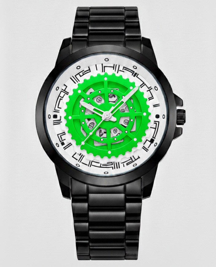 Ninja Wheel Dial 360 Rotating Stainless Steel Watch.