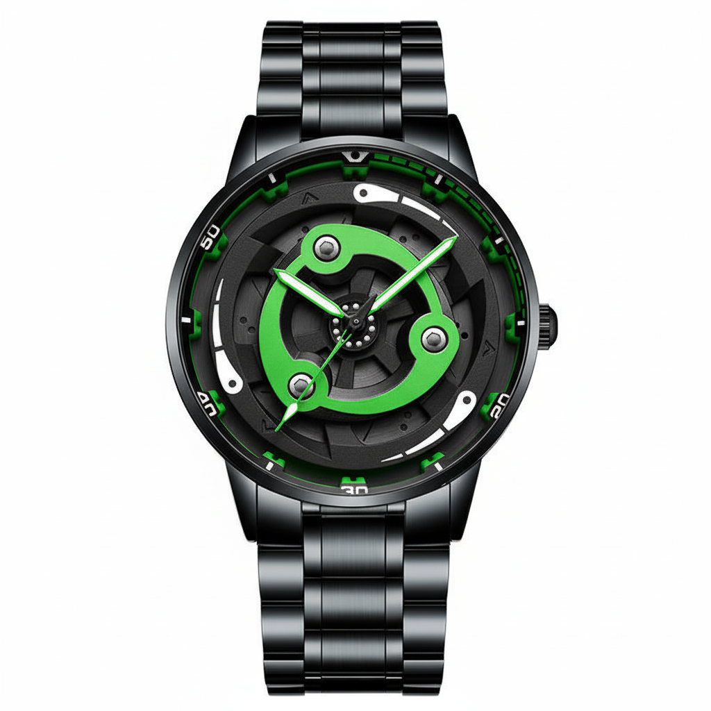 Ninja Wheel Dial 360 Rotating Stainless Steel Watch.