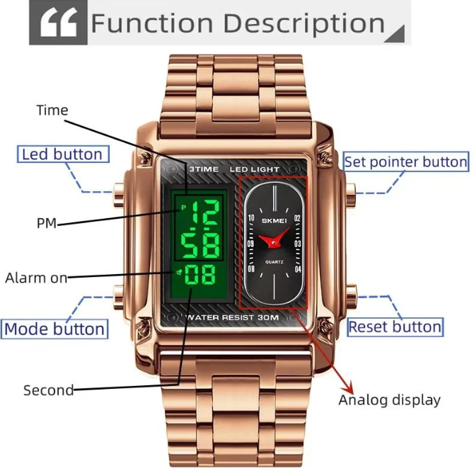 SKMEI BRANDED  Dual Time Unique Design Viral  Watch