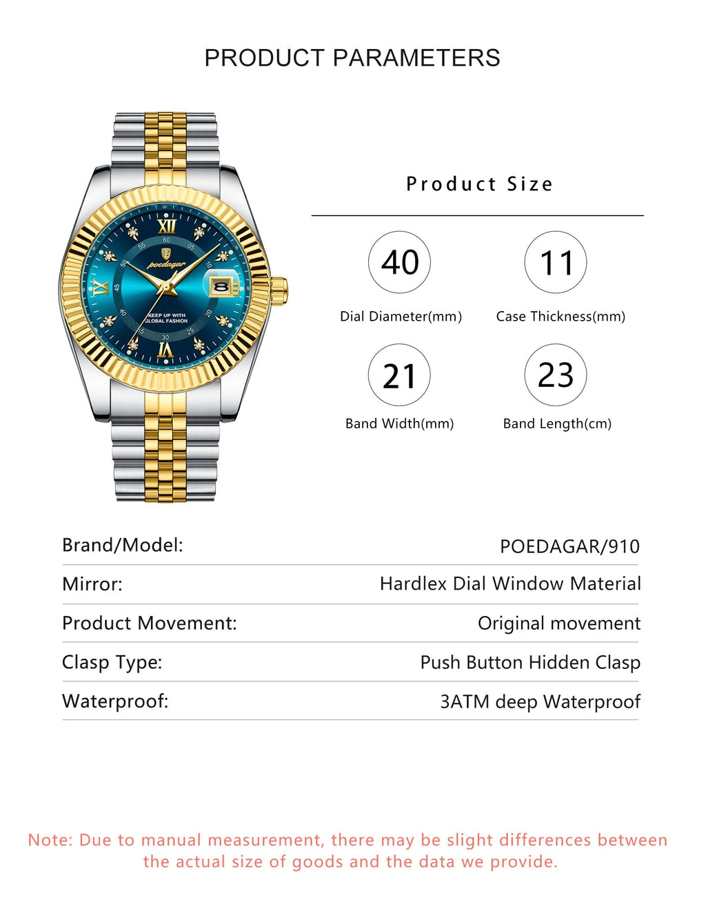 Poedagar Luxury Man Wristwatch