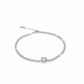 Elegant Cubic Zirconia Tennis Bracelet with Solitaire Centerpiece