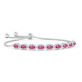 Elegant Oval-Cut Pink Gem Bracelet For Women